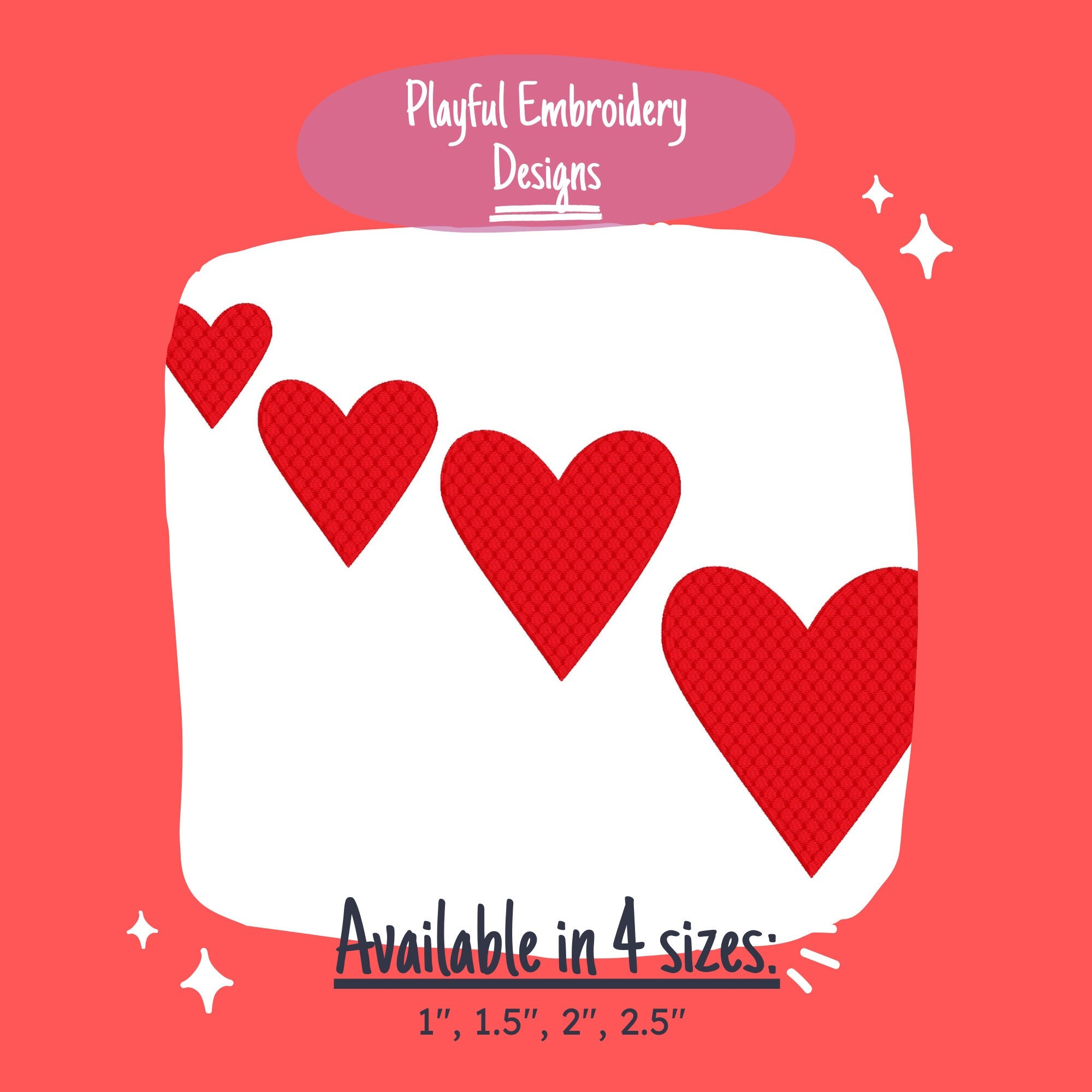 Scalloped Heart Embroidery Design, Single Heart Machine Embroidery Design