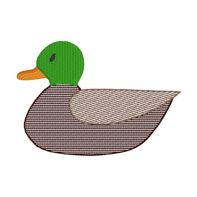 Mallard Duck Sketch Style Machine Embroidery Design, Ducking Hunting Embroidery Design, Sketch Duck Deisgn