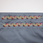 Floral Border Machine Embroidery, French Knot Flower Border Machine Embroidery Design