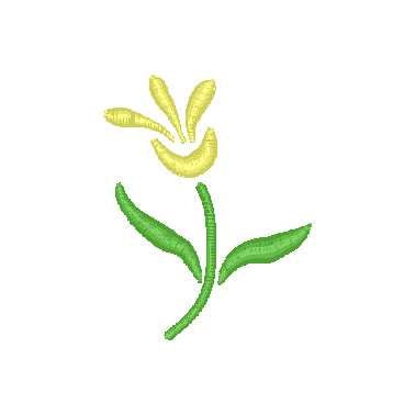 Abstract Tulip Flower Machine Embroidery Design, Vintage Style Flower Embroidery Design, Satin Stitch Flower Embroidery Design