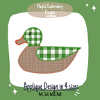 Mallard Duck Applique Machine Embroidery Design, Duck Hunting Applique Design, Zig Zag Applique Stitch, Quick Stitch