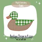 Mallard Duck Applique Machine Embroidery Design, Duck Hunting Applique Design, Satin Stitch Applique Stitch, Quick Stitch