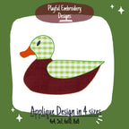Mallard Duck Applique Machine Embroidery Design, Duck Hunting Applique Design, Bean Stitch Applique Stitch, Quick Stitch