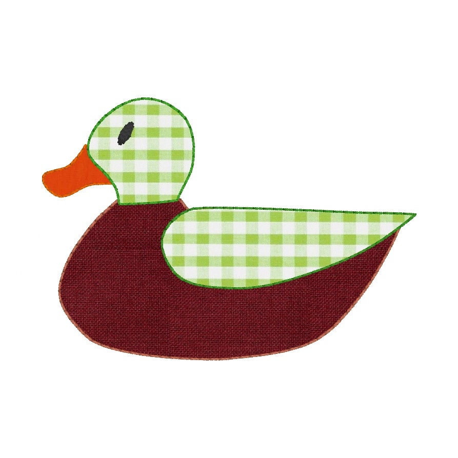 Mallard Duck Applique Machine Embroidery Design, Duck Hunting Applique Design, Bean Stitch Applique Stitch, Quick Stitch