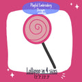 Lollipop Machine Embroidery design, Candy Embroidery Design, Lollipop Mini Fill Embroidery Design