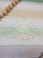Beach, Waves, and Sun Scene Machine Embroidery Design, Beach Embroidery Design, Summer Embroidery Design