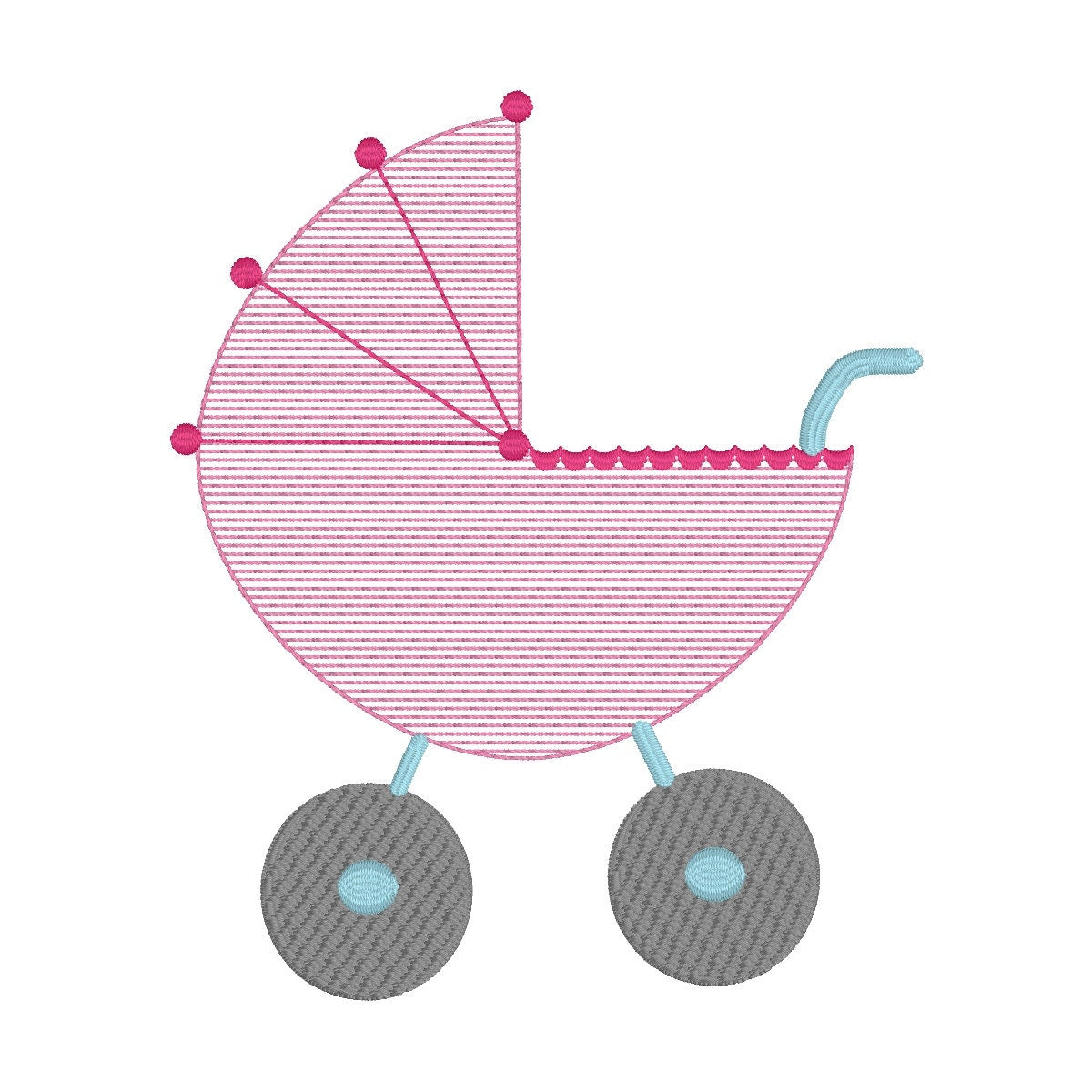 Baby Carriage Sketch Machine Embroidery Design, Baby Pram Embroidery Design, Baby Stroller Design, Sketch Design