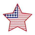 Patriotic Star Design Machine Embroidery Design, Independence Day Embroidery Design, Fourth of July Design