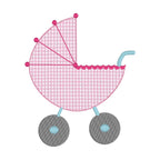 Baby Carriage Applique Machine Embroidery Design, Baby Pram Embroidery Design, Baby Stroller Applique Design, Applique Baby Carriage Design