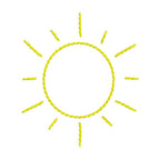 Sun Outline Machine Embroidery Design, Quick Stitch Sun Embroidery Design, Sunshine Back Stitch Design