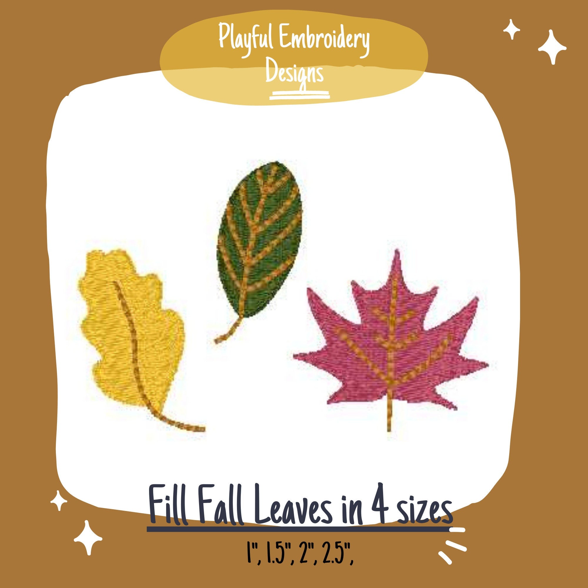 Fall Leaf Machine Embroidery Design, Fill Leaves Designs, Fall Fill Leaves Embroidery Design, Leaf Mini Design