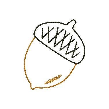 Fall Acorn Machine Embroidery Design, Fall Embroidery Design, Acorn Sketch Machine Embroidery Design