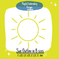 Sun Outline Machine Embroidery Design, Quick Stitch Sun Embroidery Design, Sunshine Back Stitch Design