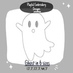 Ghost Outline Machine Embroidery Design, Bean Stitch Ghost Design, Quick Stitch Ghost Embroidery Design