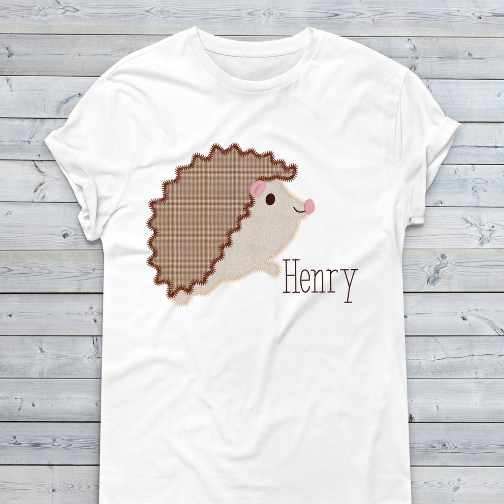 Hedgehog Applique Machine Embroidery Design, Zig Zag Applique Hedgehog Embroidery Design