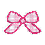 Bow Satin Stitch Applique Machine Embroidery Design, Satin Stitch Applique Girl's Bow Embroidery Design