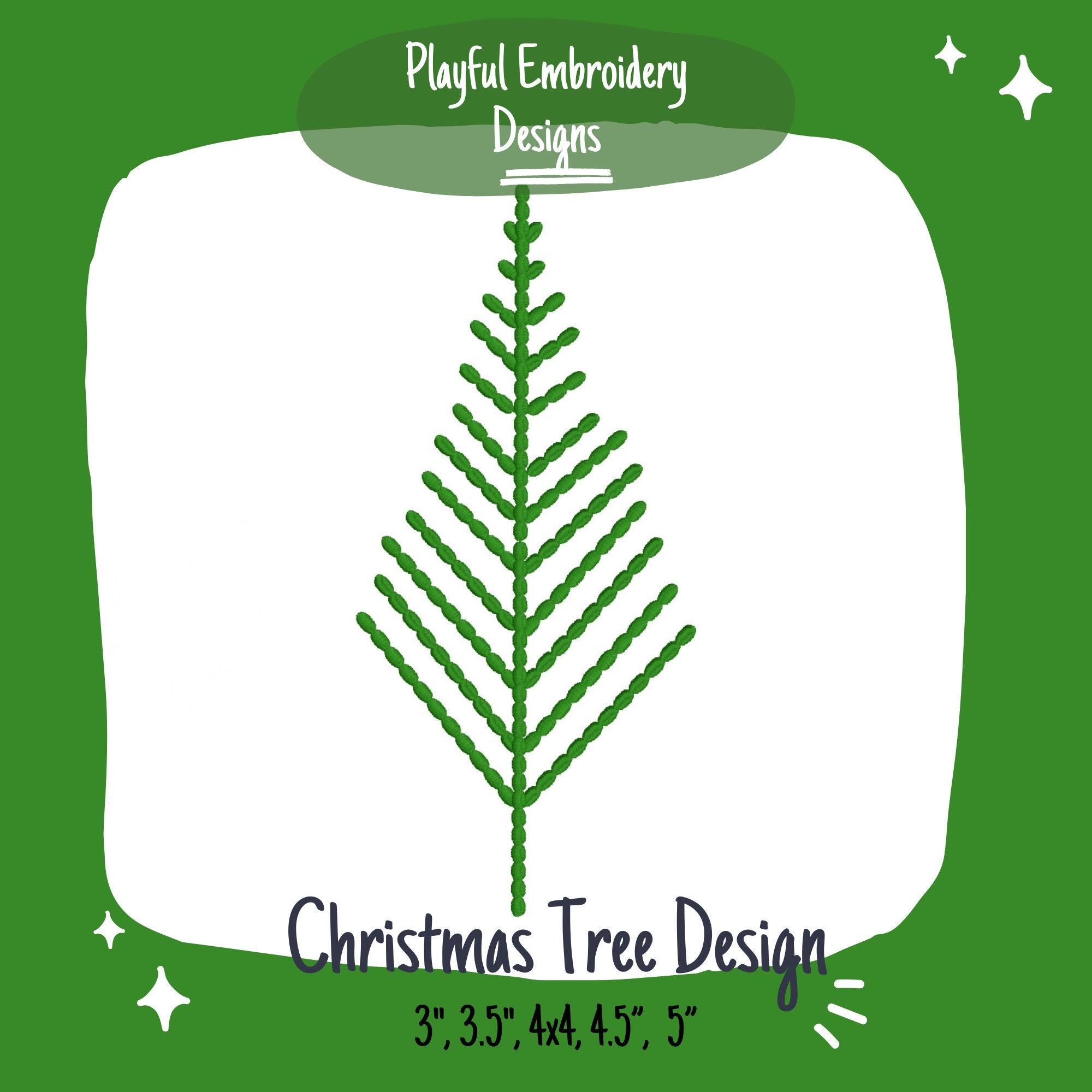 Simple Christmas Tree Machine Embroidery Design, Holiday Tree Machine Embroidery Design, 4x4 hoop, 5x7 hoop