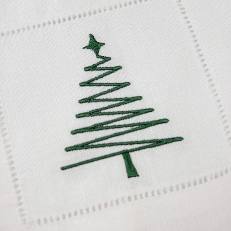 Zig Zag Satin Stitch Christmas Tree Machine Embroidery Design in multiple sizes