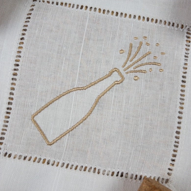 Popped Champagne Bottle Machine Embroidery Design, New Years Embroidery Design, Popped Tops Embroidery Design, Sparkling Bottle Design