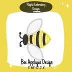 Bumblebee Applique Machine Embroidery Design, Zig Zag Applique Bee Embroidery Design, Bee Applique Design, Insect Embroidery