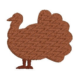 Turkey Silhouette Machine Embroidery Design, Fill Stitched Turkey Embroidery Design, Thanksgiving Design, Turkey Embroidery Design