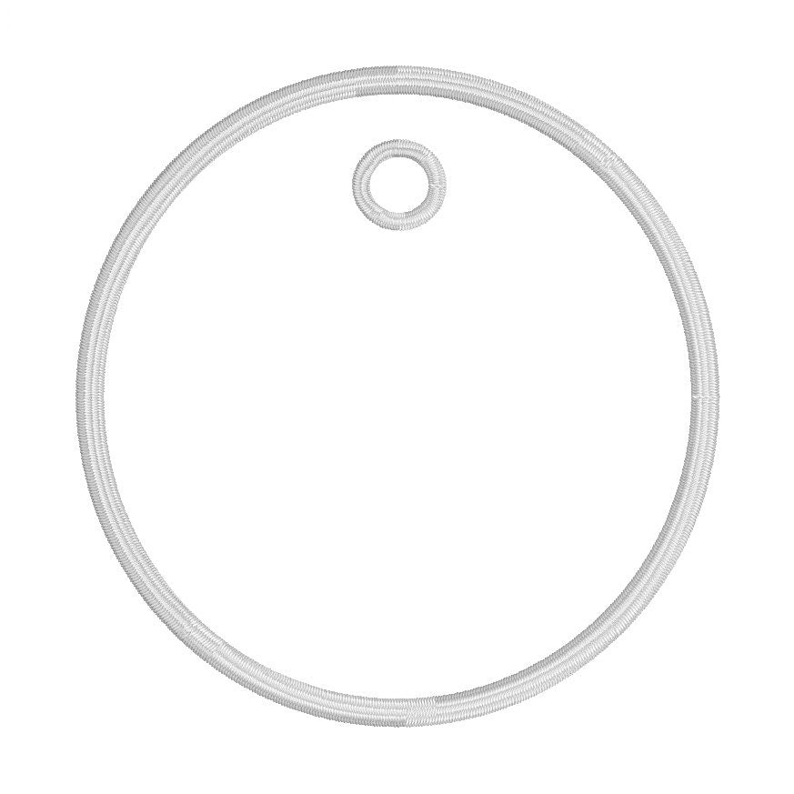 In The Hoop Circle Bag Tag or Ornament Machine Embroidery Design, Simple ITH Bag Tag, Gift Tag, 4x4