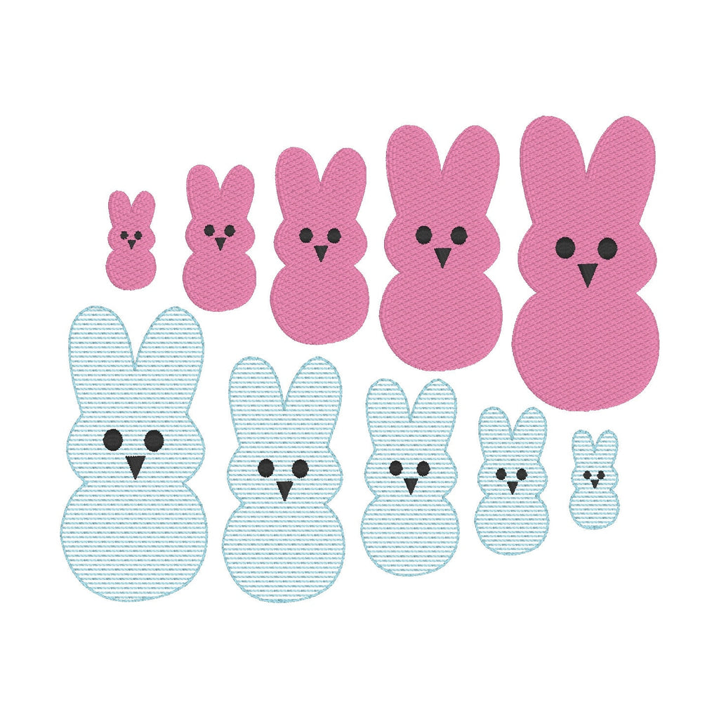 Single Easter Bunny Machine Embroidery Design, Sketch and Fill Design Easter Bunny, Peep Style Embroidery Design, Quick Stitch Embroidery