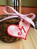 In The Hoop Heart Tag Machine Embroidery Design, Simple Heart ITH Bag Tag Design, Satin Stitch Heart Tag, Valentine's ITH Design 5x7 hoop