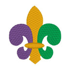 Fleur de Lis Filled Machine Embroidery Design, Three Color Fleur Embroidery Design, Mardi Gras Fleur Design