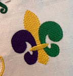 Fleur de Lis Filled Machine Embroidery Design, Three Color Fleur Embroidery Design, Mardi Gras Fleur Design