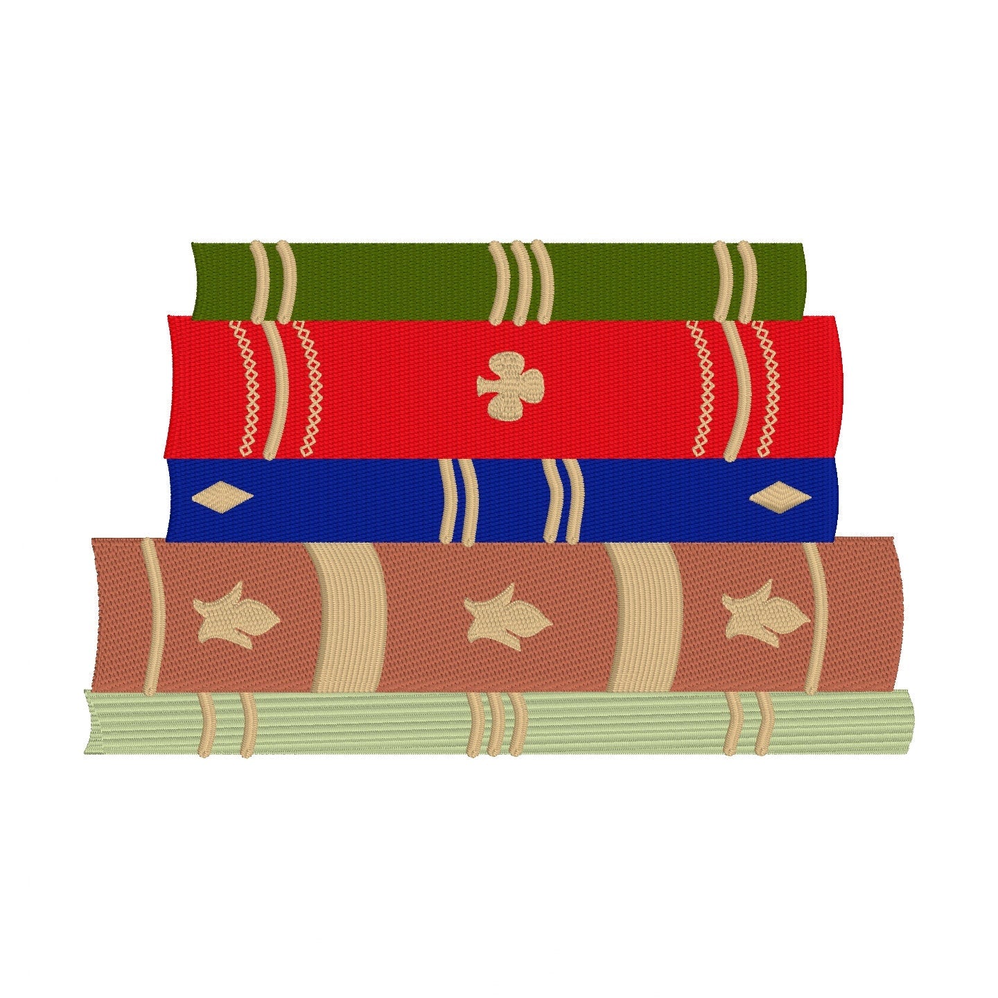 Vintage Style Book Stack Machine Embroidery Design, Book Embroidery Design to match book wallpaper, Library Embroidery Design