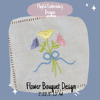 Flower Bouquet Embroidery Design,  Machine Embroidery Design, Spring Floral Bouquet Design, Vintage Inspired Embroidery, Spring Embroidery