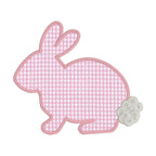 Fringe Bunny Applique Machine Embroidery Design, Satin Stitch Applique Bunny with Fringe Fluffy Tail Machine Embroidery Design, Easter Bunny