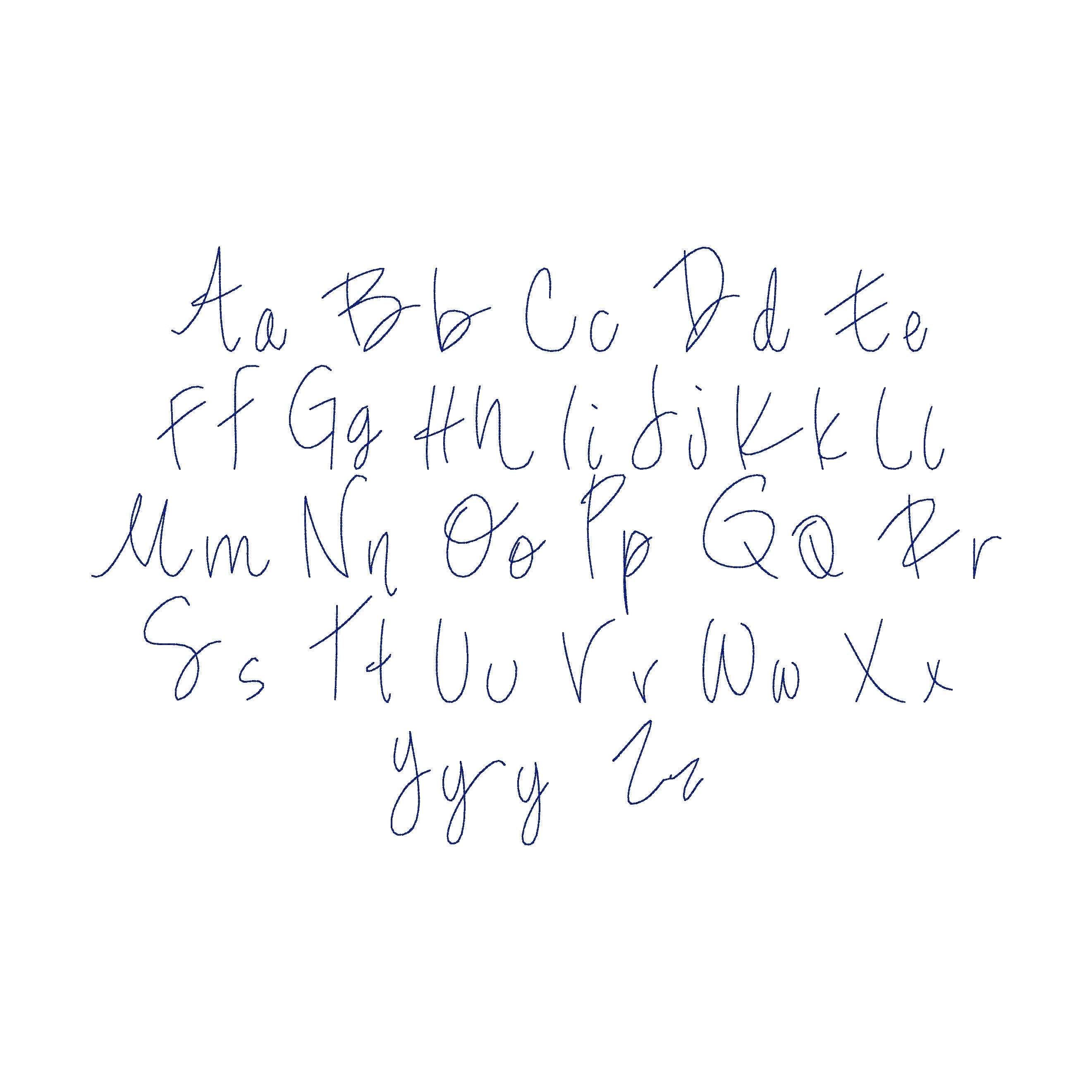 The Gus Bean Stitch Embroidery Font, Handwriting Machine Embroidery Font, Playful Embroidery font, 1", 1.5", 2" font size