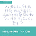 The Gus Bean Stitch Embroidery Font, Handwriting Machine Embroidery Font, Playful Embroidery font, 1", 1.5", 2" font size