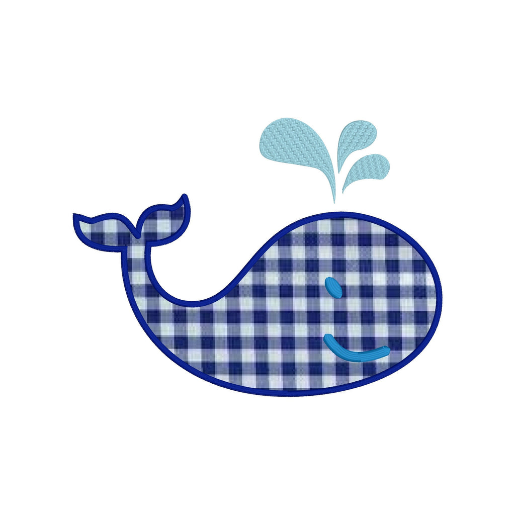 Whale Applique Design, Cute Whale Satin Stitch Applique Machine Embroidery Design, Simple Applique Design, Quick Stitch Whale Applique