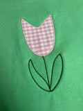Tulip Applique Embroidery Design, Zig Zag Tulip Applique Design, Flower Applique Embroidery Design