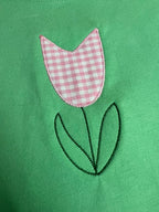 Tulip Applique Embroidery Design, Zig Zag Tulip Applique Design, Flower Applique Embroidery Design