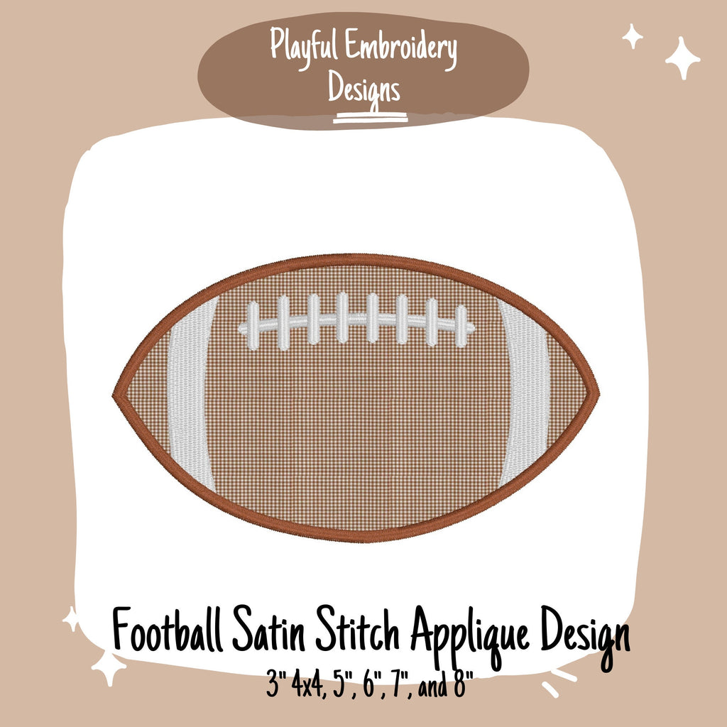 Football Applique Machine Embroidery Design, Football Satin Stitch Applique Machine Embroidery Design, Fall Boy Applique Design