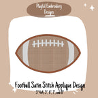 Football Applique Machine Embroidery Design, Football Satin Stitch Applique Machine Embroidery Design, Fall Boy Applique Design