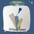 In The Hoop Bookmark Machine Embroidery Design, Simple ITH Bookmark, Rectangle Bookmark, Long Bag Tag, 4x4, 5x7 hoop