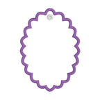 In The Hoop Scallop Oval Bag Tag or Ornament Machine Embroidery Design, Simple ITH Bag Tag, Gift Tag, 4x4, Scalloped Bag Tag