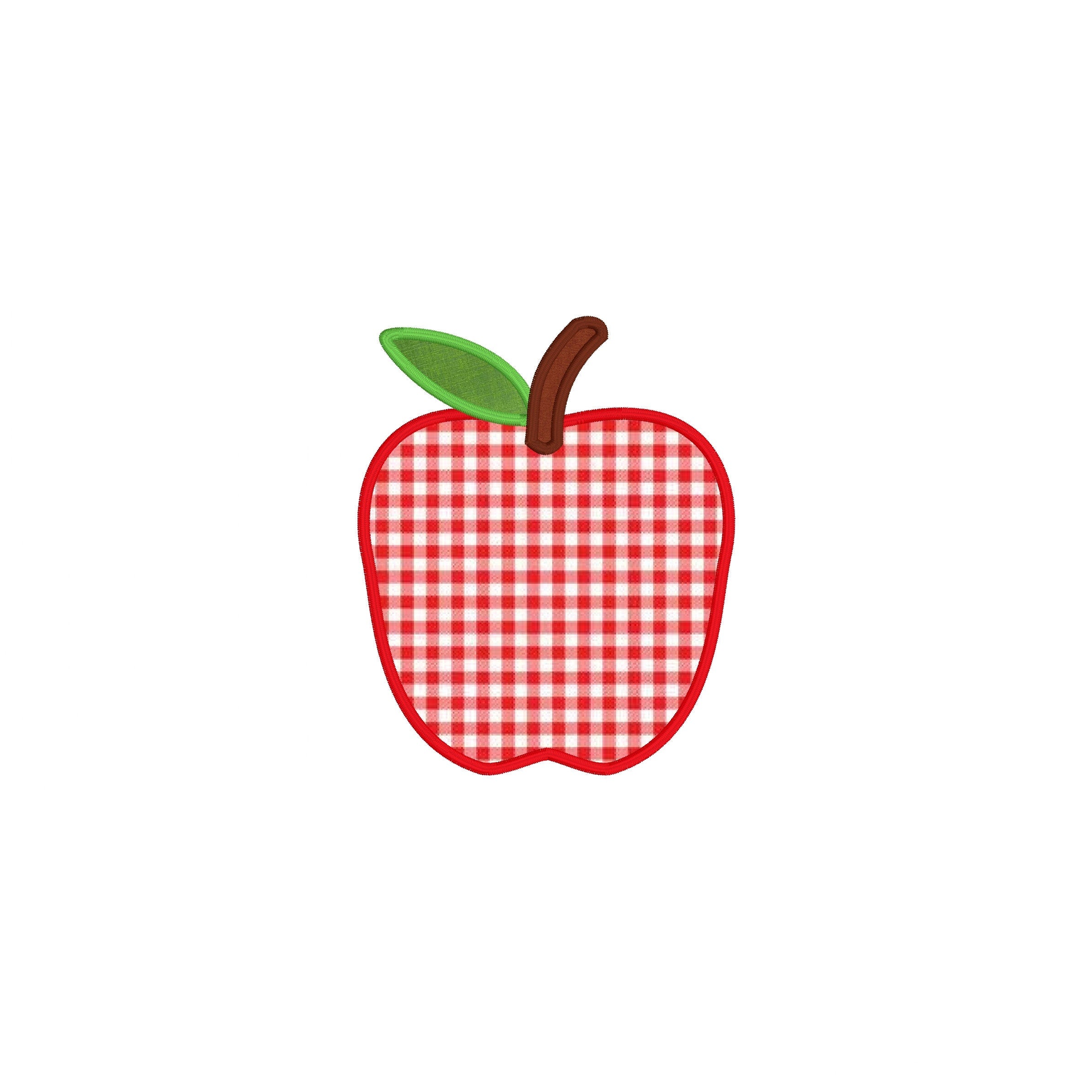 In The Hoop Satin Stitch Apple Machine Embroidery Design, Back to School Photo Wand Embroidery Design, ITH Apple Wand