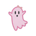 Girly Ghost Applique Machine Embroidery Design, Applique Ghost Design, Satin Stitch Applique Ghost Embroidery Design, Girl Ghost Design