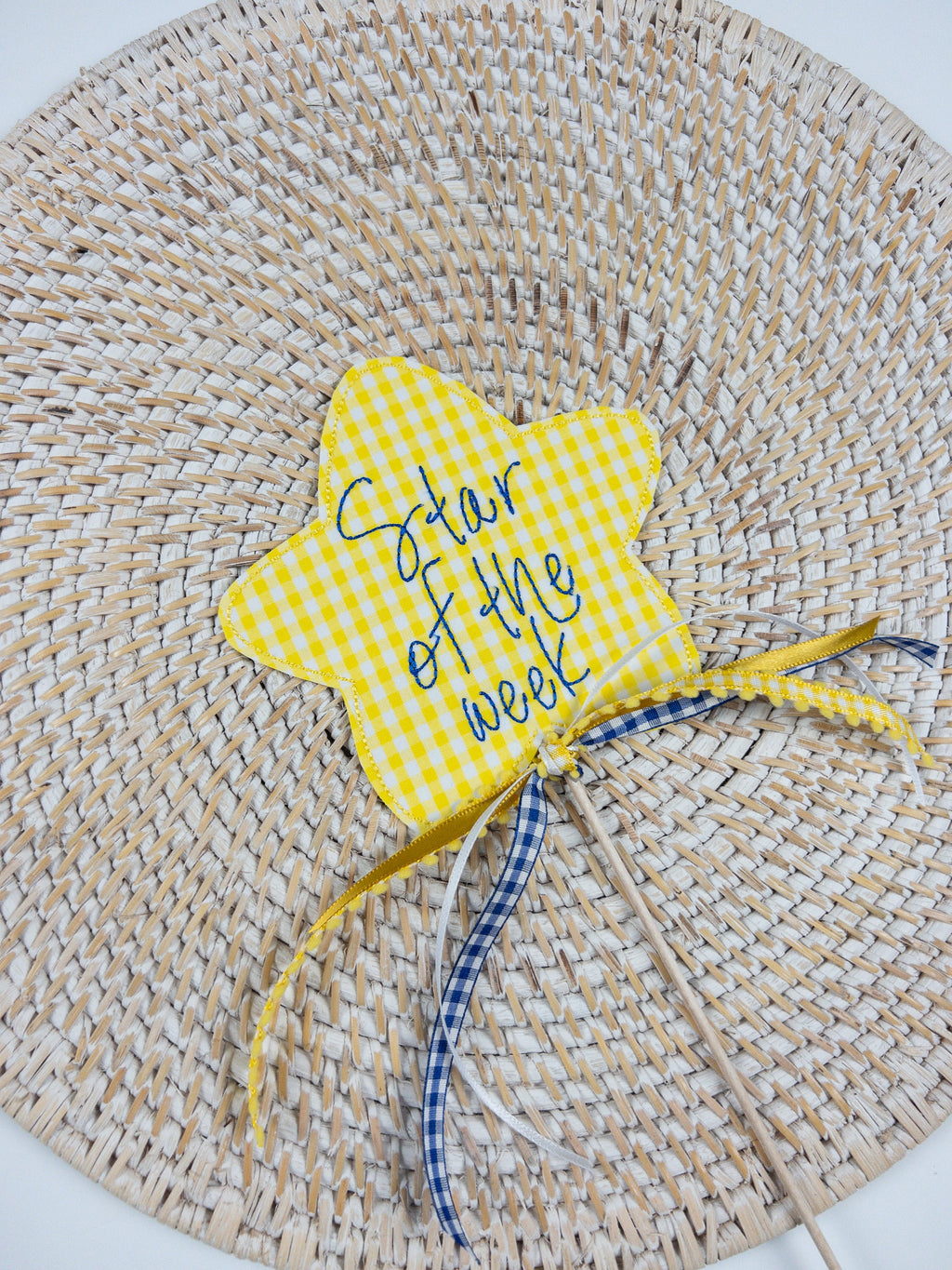 In The Hoop Star Machine Embroidery Design, Back to School Photo Wand Embroidery Design, ITH Star Wand, Star of the Week ITH Design