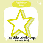Shadow Star Design Machine Embroidery Design, Back to School Star Design, Star Student Embroidery Design