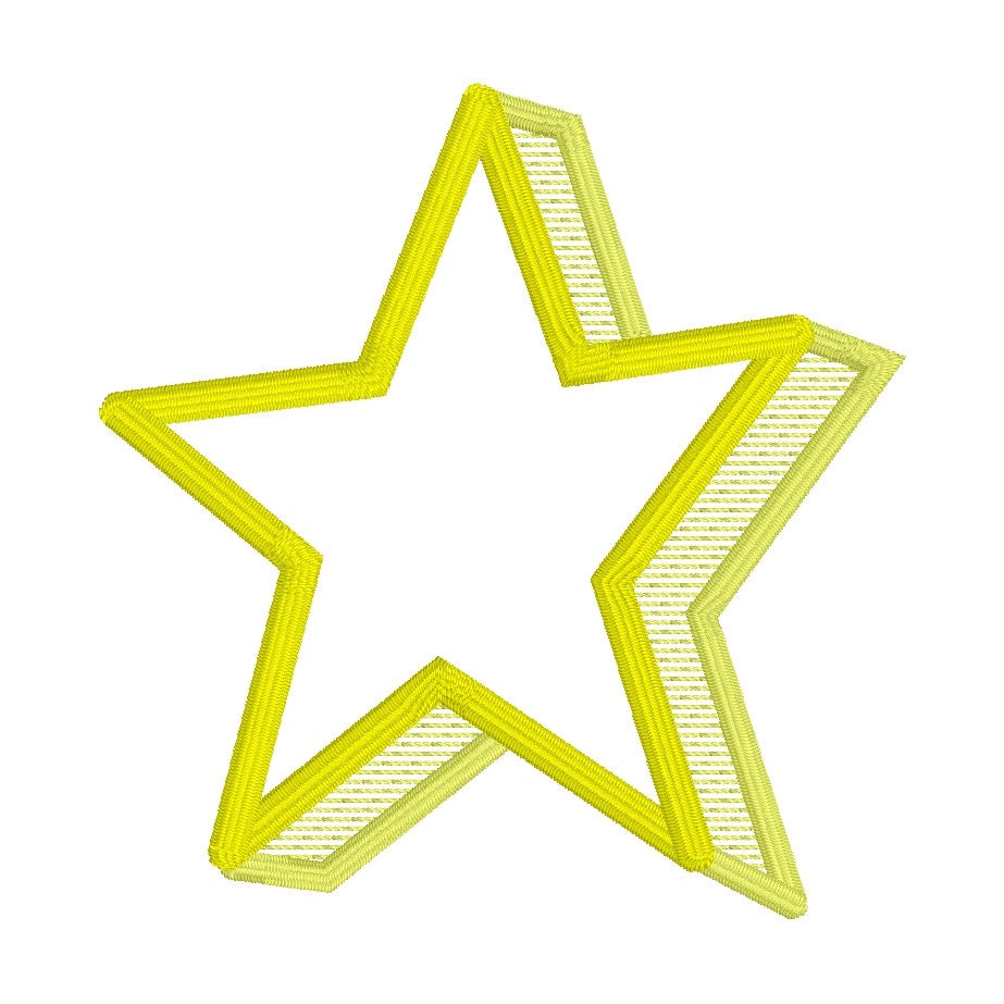 Shadow Star Design Machine Embroidery Design, Back to School Star Design, Star Student Embroidery Design