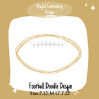 Football Doodle Machine Embroidery Design, Quick Stitch Football Scribble Machine Embroidery Design, Fall Doodle Embroidery