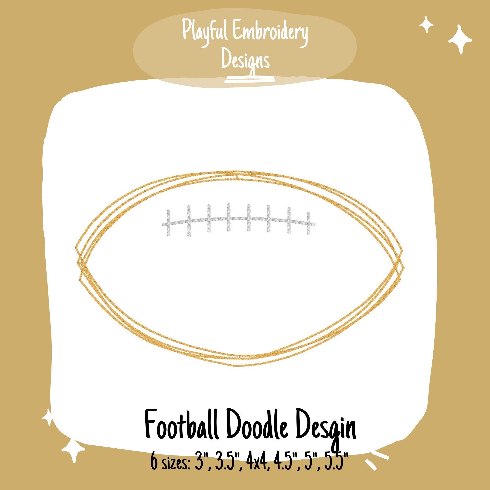 Football Doodle Machine Embroidery Design, Quick Stitch Football Scribble Machine Embroidery Design, Fall Doodle Embroidery