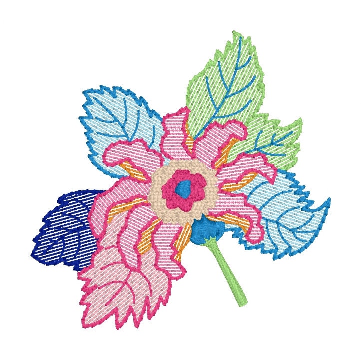 Tobacco Leaf Machine Embroidery Design, Tobacco Leaf China Inspired Embroidery Design